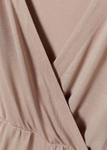 Комбінезон H&M комбінезон-шорти однотонний рожево-коричневий кежуал віскоза, трикотаж