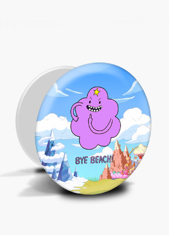 Попсокет (Popsockets) тримач для смартфону Принцеса бубльгум Час Пригод (Princess Bubblegum Adventure Time) (8754-1578) Чорний MobiPrint (216748510)