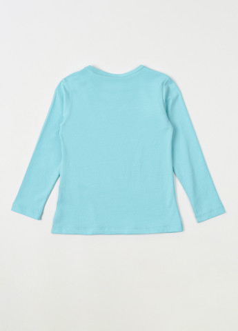 Голубой демисезонный кэжуал лонгслив KRAKO однотонный