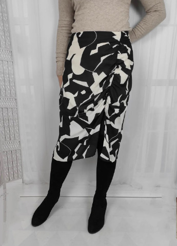 Черно-белая кэжуал с абстрактным узором юбка Primark