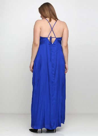 Светло-синее кэжуал платье с открытой спиной, клеш H&M однотонное