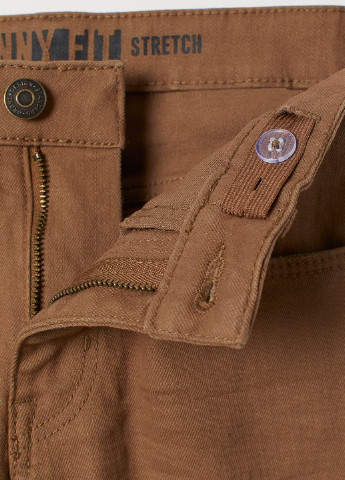 Светло-коричневые кэжуал демисезонные брюки зауженные H&M