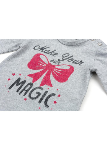 Серый демисезонный костюм десткий с бантиками (10527-80g-gray) Breeze