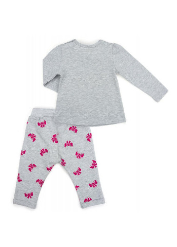 Серый демисезонный костюм десткий с бантиками (10527-80g-gray) Breeze