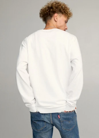 Белый світшот чоловічий oversize /no flis/ YAPPI рисунок (254557801)