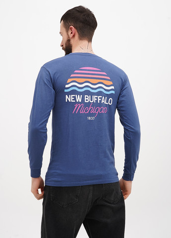 Синий демисезонный кэжуал лонгслив tgt однотонный