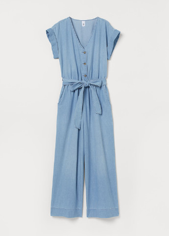 Комбинезон H&M комбинезон-брюки однотонный голубой денил хлопок