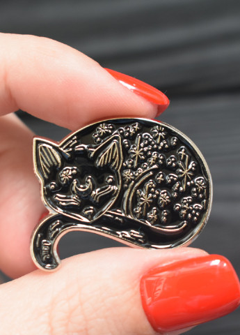 Металевий значок, пін, брошка "Чорна кішка" Westwood Decor (249989575)