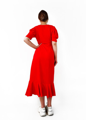 Красное кэжуал платье на запах Boohoo однотонное