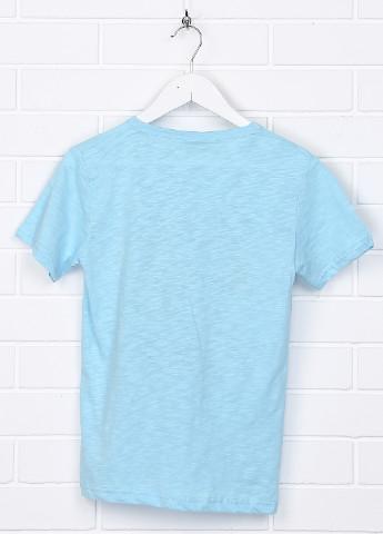 Голубая летняя футболка с коротким рукавом Essu