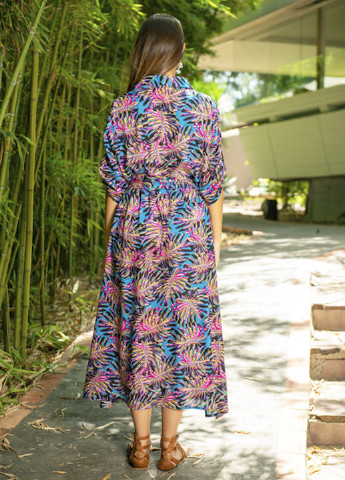 Комбінована пляжна сукня сорочка Indiano з абстрактним візерунком