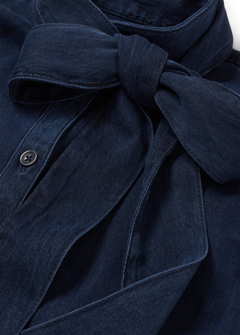 Темно-синяя джинсовая, кэжуал рубашка однотонная C&A