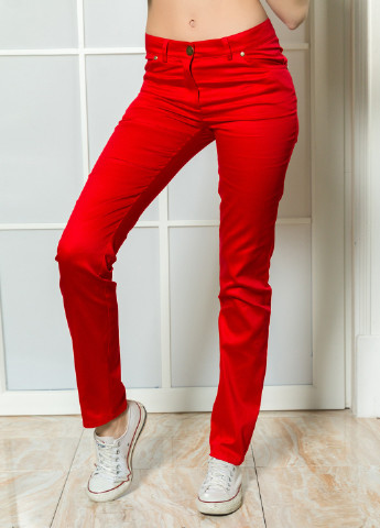 Красные кэжуал демисезонные брюки Azuri