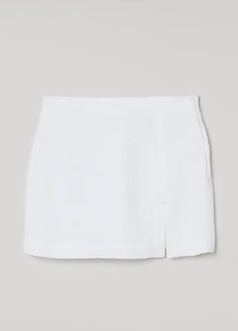 Белая однотонная юбка H&M