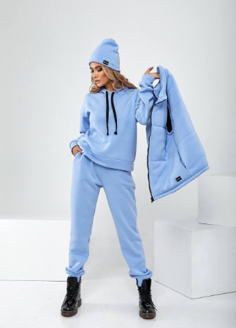 Женский прогулочный трикотажный костюм четверка голубой р.42/44 376950 New Trend (255275112)