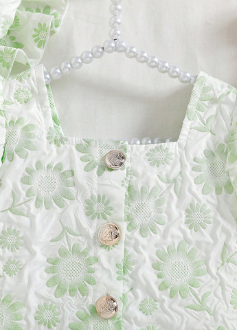 Світло-зелений літній костюм (топ, шорти) SHEIN