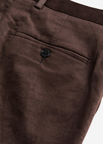 Темно-коричневые кэжуал демисезонные классические, прямые брюки H&M