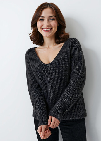 Черный демисезонный пуловер пуловер Mohito