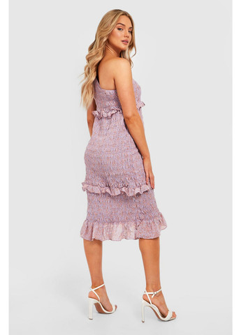 Лілова кежуал сукня на одне плече Boohoo з квітковим принтом