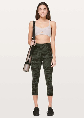 Хаки демисезонные легинсы Lululemon Athletica
