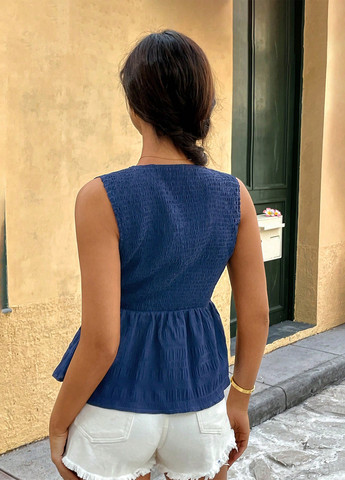 Темно-синя блуза SHEIN