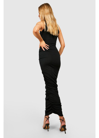 Черное вечернее, кэжуал платье силуэтная, платье-майка Boohoo однотонное