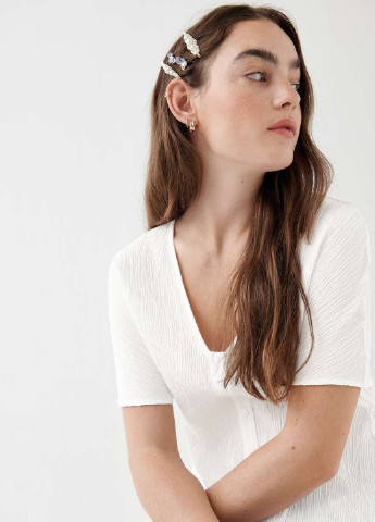 Белая летняя блуза Gina Tricot