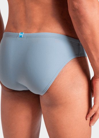 Мужские серо-голубые пляжные плавки брифы Arena