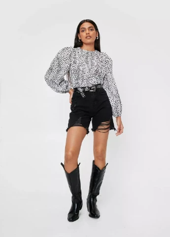 Чорно-біла блуза Nasty Gal