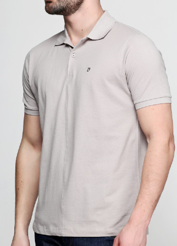 Светло-серая футболка-поло для мужчин Pierre Cardin однотонная