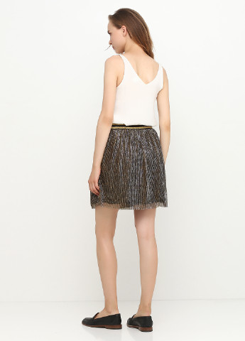 Золотистая кэжуал с абстрактным узором юбка H&M мини