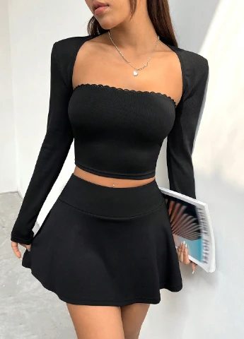 Костюм (топ, болеро, спідниця) SHEIN (330610787)