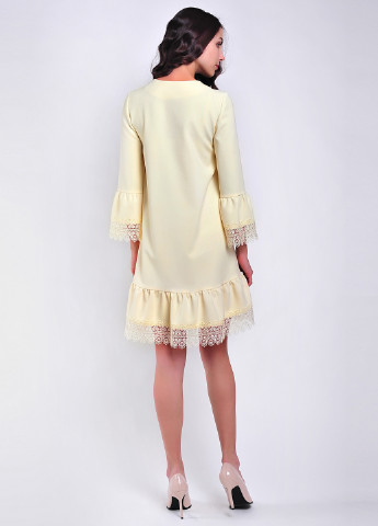 Светло-желтое кэжуал платье S.OVA однотонное