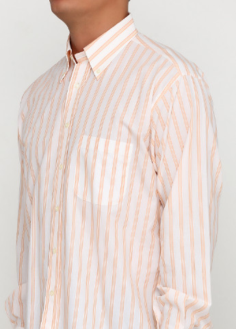 Белая кэжуал рубашка в полоску Biagiotti uomo с длинным рукавом