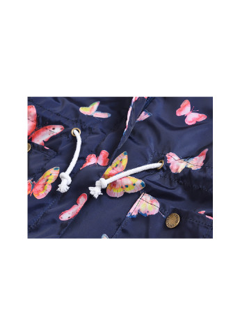 Синяя демисезонная куртка-ветровка для девочки веселые бабочки Jomake 51128