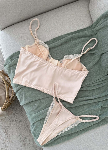 Бежевий демісезонний комплект (бюстгальтер, трусики) NOVA VEGA