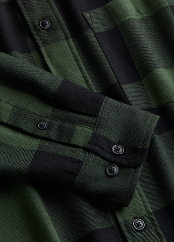 Темно-зеленая кэжуал рубашка в клетку H&M