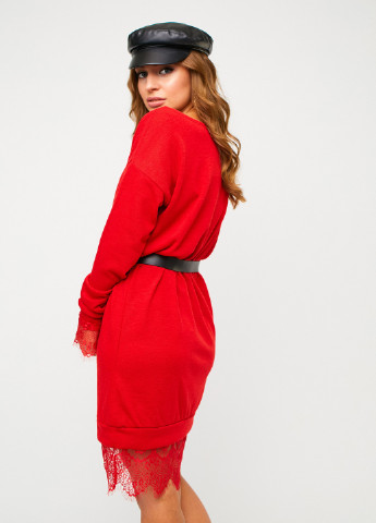 Красное кэжуал платье Karree однотонное