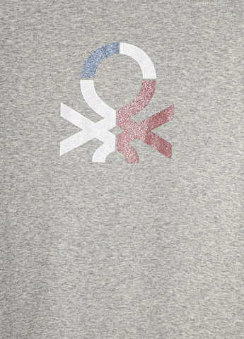 Серый демисезонный кэжуал лонгслив United Colors of Benetton меланж