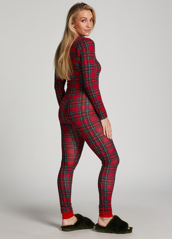 Комбинезон Hunkemoller клетка красный домашний полиэстер
