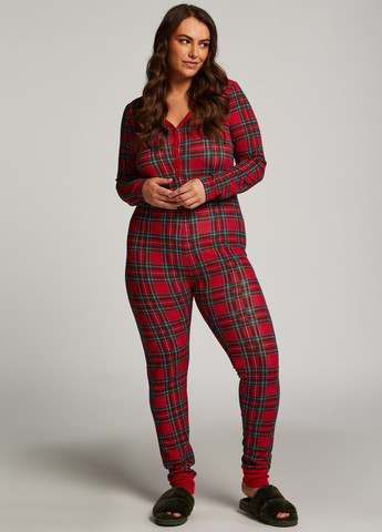 Комбинезон Hunkemoller клетка красный домашний полиэстер