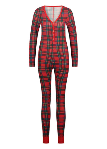 Комбинезон Hunkemoller клетка красный домашний полиэстер