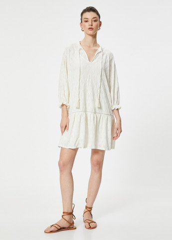 Молочное кэжуал, праздничный платье а-силуэт KOTON однотонное