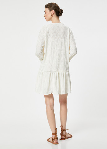 Молочное кэжуал, праздничный платье а-силуэт KOTON однотонное