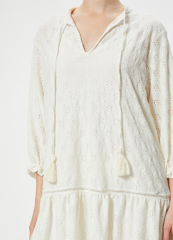 Молочное кэжуал, праздничный платье а-силуэт KOTON однотонное