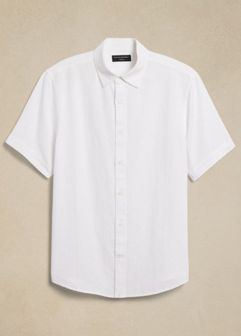 Белая кэжуал рубашка однотонная Banana Republic