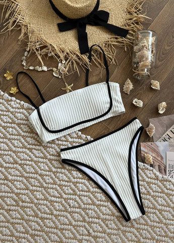 Белый летний раздельный купальник (лиф, трусики) топ, раздельный NOVA VEGA