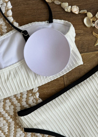 Белый летний раздельный купальник (лиф, трусики) топ, раздельный NOVA VEGA