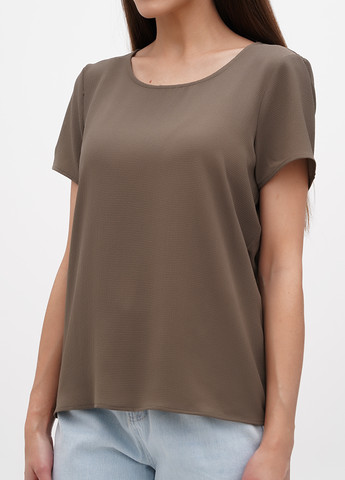 Серо-коричневая летняя блуза Vero Moda