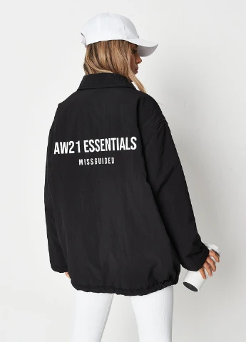 Чорна демісезонна куртка Missguided
